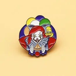 Filmes de terror Balloon Joker Hard esmalte os pinos colecionam Balloween Jewelry Gifts Metal Cartoon Broche Backpack Badges
