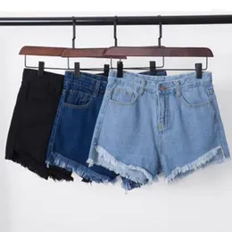 Moda e lazer High Surfras de jeans da cintura Mulheres Trassel Hole solto jeans curto punk sexy 2022 verão ms calças