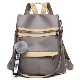 Backpack Style Bag2022 New Waterproof Oxford Cloth Women Designer Light Fashion School Bag Casual Lid Shoulder 220723