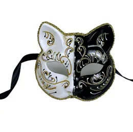 Máscara de gato de raposa fantasia de natal de halloween animal cosplay kabuki meia máscara facial masquerade anime tema decoração de festa