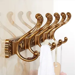 Arrival Antique Bronze 47 Carved Wall Mounted Aluminum Robe Brief Clothes Hook HolderBathroom hook Y200108