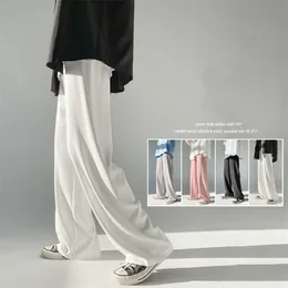 Mäns byxor Spring och Summer Men's Thin Section Ice Silk Pants Korean version Lossa Casual Straight Trousers Par 220826