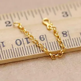 Ketten Echte Reine 999 24K Gelbgold Kette Glück Breite 2mm Rolo Kabel Link Verlängerung Für Halskette Armband 2cm-9cmKetten