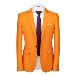 Plus Size 6XL-M Candy Colors Mens Business Slim Blazers Jacket Formal Office Social Club Casual Formal Wear Tuxedo Suit Jacket 220527