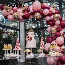 112pcs/set baby pink burgundy balloons garland arch cut confetti Birthday Weddingbaby Shower Anniversary Party Decoration T200526