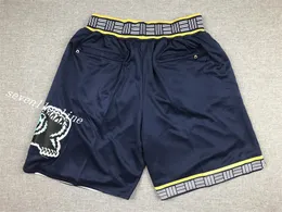 2022 Novo Estilo Cidade Equipe Masculina de Basquete Curto Ventilador Azul Escuro Grizzly City Versão Azul Esporte Costurado Shorts Hip Pop Calças com Bolso Zíper Calça de moletom em tamanho S-2XL