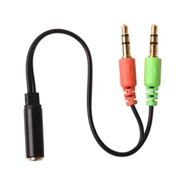 3,5 mm Jack 2 Male till 1 Kvinnlig dual Y Splitter Audio Cable Earphone Axel Aux Line Adapter