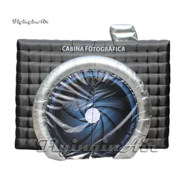Tenda gonfiabile del cubo nero della macchina fotografica di simulazione Cabina fotografica di esplosione di pubblicità personalizzata con luce del LED per l'evento del partito