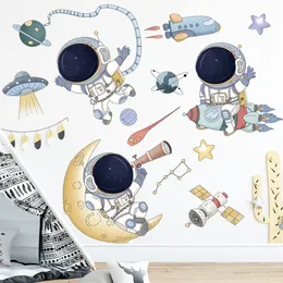 Cartoon Spaceship Wall Sticker for Kids rooms Nursery Astronaut UFO Wall Decor Vinyl DIY Wall Decals Art Murals Home Decoration 220510