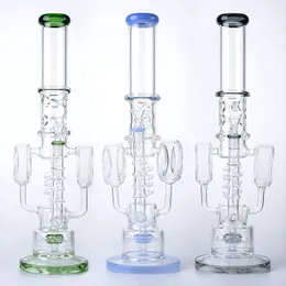 Tubos de água em espiral Percolator grossa 7mm Bongas de vidro de vidro grandes PERC LOGHOHS LOGOTIPO DE LOGO DAB RIGS DE 14MM MUNCILA COM RECYCLER DE TACK