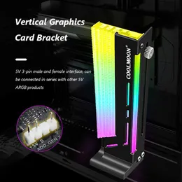 컴퓨터 케이블 커넥터 CM-GH2 수직 GPU 지원 화려한 5V A-RGB 브래킷 그래픽 비디오 카드 스탠드 홀더 컴퓨터