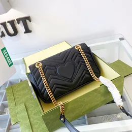 Klassisk populär dupe designer väskor svarta läder fyrkantiga axelpåsar lyxiga kvinnliga handväska kvinnor mini crossbody väska stor storlek med box femelle luxe sac