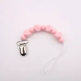 5 renk silikon boncuk emzik tutucuları yenidoğan meme ucu teether zincirleri anti-damla zincir emziği klipler bebek diş çıkarma de554