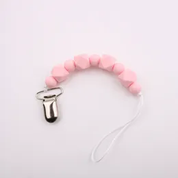 5 Farben Silikonperlen-Schnullerhalter Neugeborene Brustwarze Teether-Ketten Anti-Droge-Kette Schnuller Clips Baby Zahnen Dehen DE554