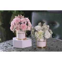 European Style Artificial Flower Pot Set Vase Table Seting Decoration Inomhus Artificial Potted Home Decoration Fake Flowe T200509