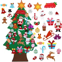 FENGRISE Felt Christmas Tree Santa Claus Merry Decorations For Home Kids Toys Ornament Xmas Y201020