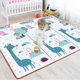 EPE Foam Double Side Educational Baby Play Mat House Living Room Floor Family Game Pad Infant born Crawl Cushion Waterproof 210402