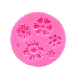 Daisy Flower Bolo Baking Mold Rosa Moldes de silicone Moldes de cozimento 1221267