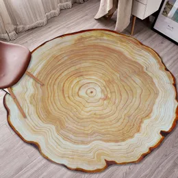 카펫 인쇄 둥근 나무 카펫 더미 연례 링 매트 매트 거실 침실 부엌 욕실 럭스 카펫