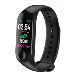 M3 Plus Sports Smart Wristbands Watch Monitoraggio della frequenza cardiaca Monitoraggio della pressione sanguigna Cinturino intelligente impermeabile da uomo Orologi multifunzione da donna