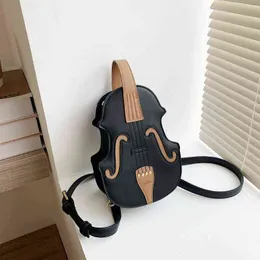 HBP Crossbody Bag Violin Shape Messenger Çantalar Deri Küçük Sırt Çantaları Kadınlar için Yaratıcı Kadın Dikiş İplik Bayanlar Moda Omuz 220727