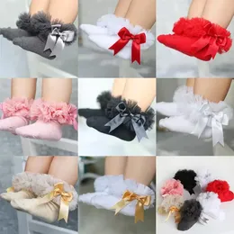 0-6 T Kinder Mädchen bogen rüschen Socken Baby Tutu Garn Spitze Bogen Kleinkinder Kinder Prinzessin Tanzen socken