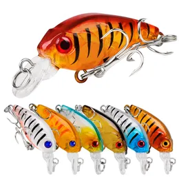 9 ألوان السمكة ABS ABS Crankbait الصيد إغراء 4.5 سم/4G طباعة الاصطناعية الطعم الصلب 10# 2 الخطاف معالجة K1623