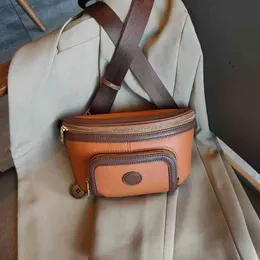 Top Leather Chest Bag Contrast Trendy Casual Versatile Women's Waist Bag Lightweight Small Diagonal Women's Bag 220712