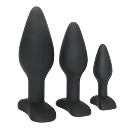 OLO PRODUKTY DOROSOWNIK Analne zabawki dla mężczyzn kobiety Gay Black S/M/L Silikon 3PCs/Set Prostate Massager Butt Plug