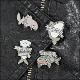 Pins Brooches Jewelry Ocean Animal Whale Dolphin Cowboy Pins Cute Shark Shape Letter Broohces Alloy Enamel Backpack Hats Collar Badge Acces