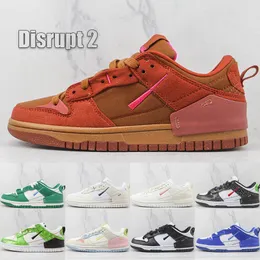 Topp Low Disrupt 2 Män Dam Löparskor 2.0 Designer Easter Pastell Pale Ivory Desert Brons Malakit Svart Snakeskin Outdoor Sneakers Storlek 36-45