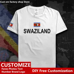 Eswatini Krallığı SWZ Ülke Tişört Özel Jersey hayranları DIY İsim Numarası Yüksek Sokak Moda Gevşek Tişört 220616