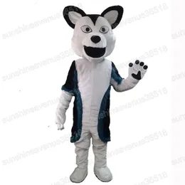 Disfraz de mascota de perro Husky de piel larga de Halloween Tema de dibujos animados Personaje Carnaval Festival Disfraces Navidad Adultos Tamaño Traje de fiesta Traje