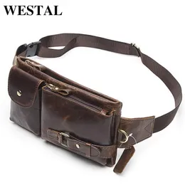 Westal Genuine Leather Waist Packs Men Bags Fanny Belt Phone Travel Male Small 220813