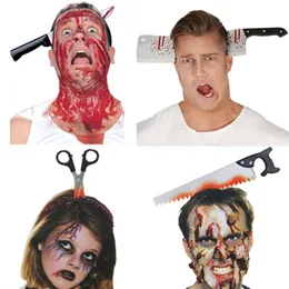 Acessórios para o cabelo 1 Defina a faca do halloween da faca de faca decors de terror Ax Scissor Banda da cabeça Halloween Party Supplies Zombie Cosplay Props Decors 220826