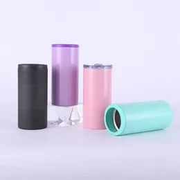 12oz Stainless Steel Double Vacuum Insulated Can Cooler Tumbler Multiple Colors Beer Soda Cola Coffee Cup Cold Keeper Cans Drink Holder