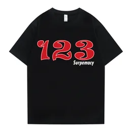 Тенденция Surpemacy Designer Brand Женская футболка № 123 Хип-хоп мужчины Tee Rock Женская мужская мальчик-девочка для мальчика Top ins