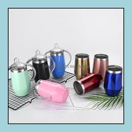 Muggar Drinkware Kitchen Dining Bar Home Garden LL Baby Sippy Cup 8 Colors Diamond Shaped Rostfri Steel Mug Insated Kids With H DHWHM