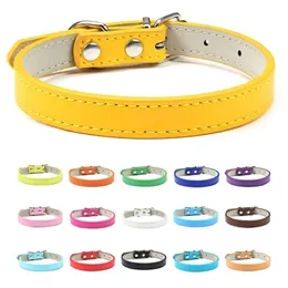 1PC verstellbare bunte Haustierhalsbänder Kätzchen Katzenhalsband PU-Leder-Halsband sicher für Hunde weiche Heimtierbedarf 220815