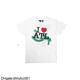 رجال Tshirts Vlones Fashion I Love Atl Tee Atlanta Limited Red Heart AK Short Sleeve Top Top Udh US