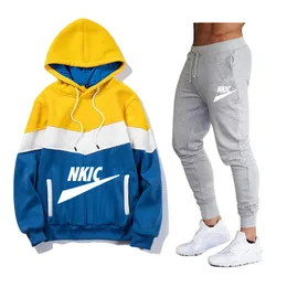 Höst Vinter Tracksuiter Märke Män Kvinnor Hooded Sweatshirt Svok Bomull Par Jogging Sweatshirts Oversized Streetwear Tracksuit