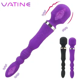VATINE 10モードAVバイブレーターアナルプラグ2 in 1アダルト製品マジックワンドメスマスターベーター女性レズビアンのセクシーなおもちゃ