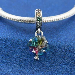 100% 925 Sterling Silver Teames Tree Murano Glass Dangle Pead Passar European Pandora Smycken Charm Armband