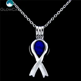 Pendant Necklaces Cancer Breast Awareness Ribbon Charms Essential Oil Cage For Women Collares Para Mujer JewelryPendant PendantPendant