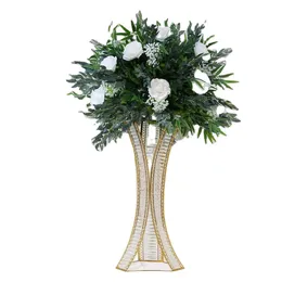 Dekoration 31 tum hög akrylblommor Stand Crystal Centerpiece For Wedding Clear Floral Vase Candle Holder Stand Marriage Display 960