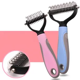 Pet Dog Flea Chice Meredies Grooming Gooding Hairs Удаление Cat Cat Detangler обрезка меха Dematting Deshedding Crush Tool для матовых длинных волосков Curly SN6609