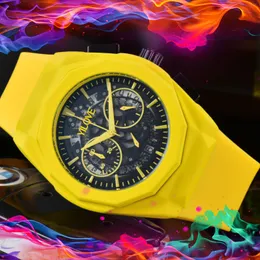 Farbe Gummi Mode Herren Star Uhr Quarzwerk Zeit importierte Uhrwerk Uhr berühmte kleine Zifferblatt arbeiten Luxus High-End-Armbanduhr