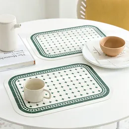 40x30cm deri placemats Su geçirmez sofra pedine dayanıklı ısı yalıtımı kaymaz yemek masası mat anti-ölçeklendirme kasesi pedler coaster