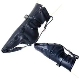 BDSM Feet Hoof Binder Harness Cuff PU Leather Socks Booties Bondage Restraint Zipper Locking Straps Roleplay sexy Toy for Couple