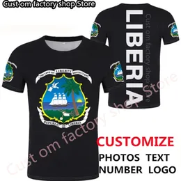 Libéria t Shir Diy Free Cusom fez o nome Número de verão Syle Men Women Moda Shor Sleeve Funny T Shirs The Casual Shir 220620